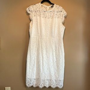 White Lace Modest Dress - Bride or Bridal Shower